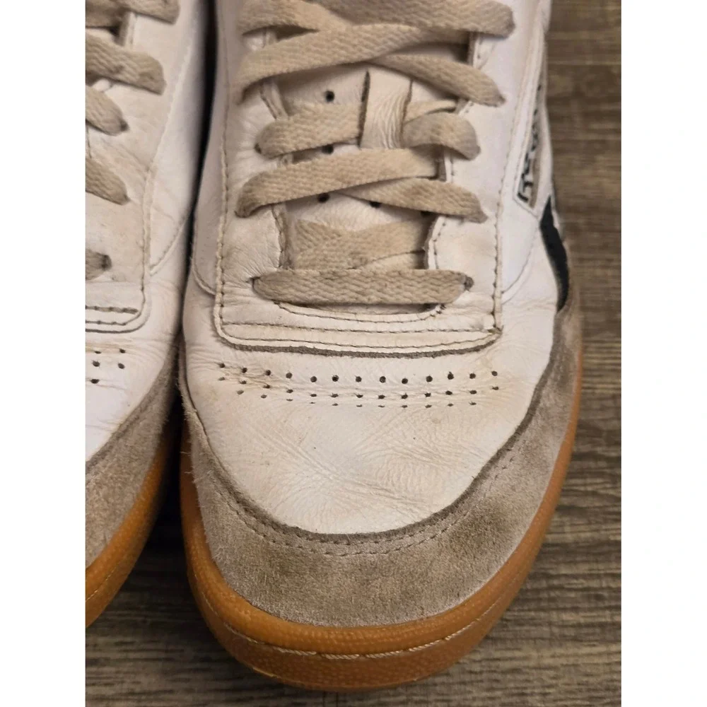 Reebok Club C Revenge Vintage Leather Shoes Men's Size 9.5 White Black Gum Sole